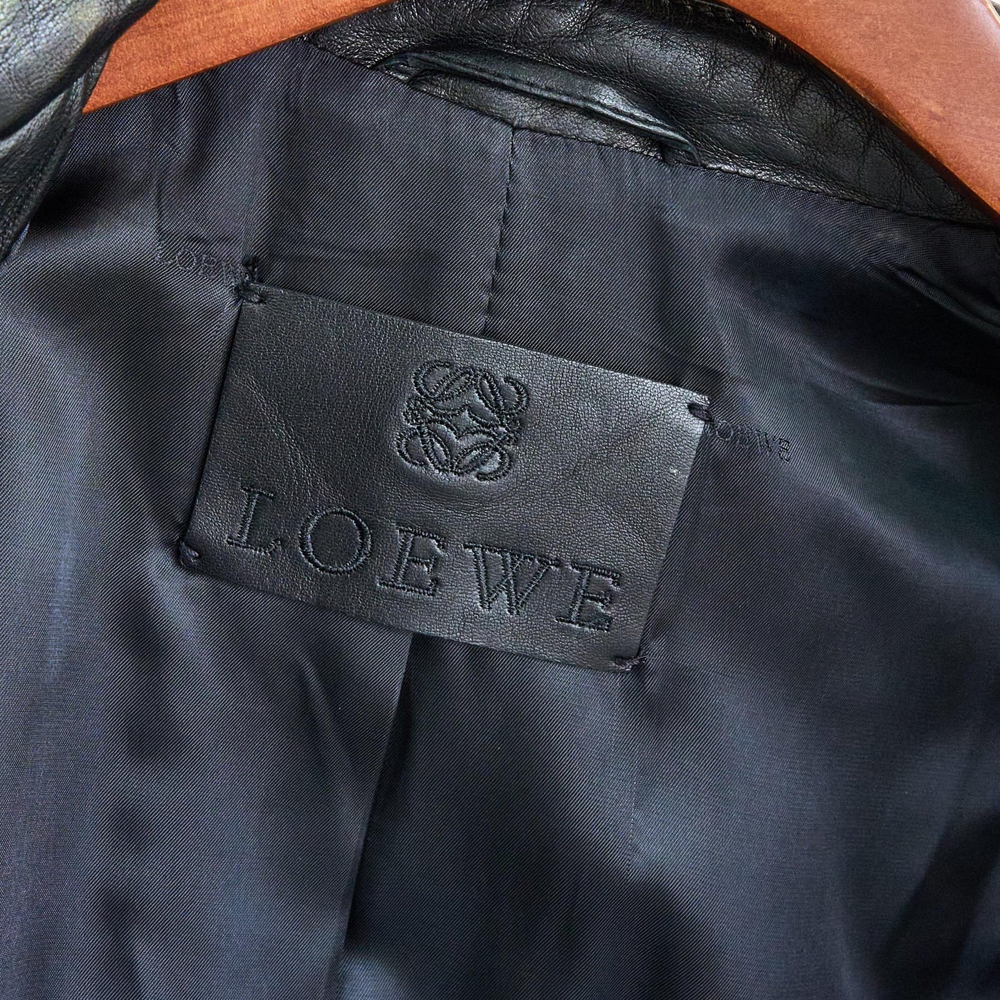 Loewe Lambskin Leather Jacket Black,logo
