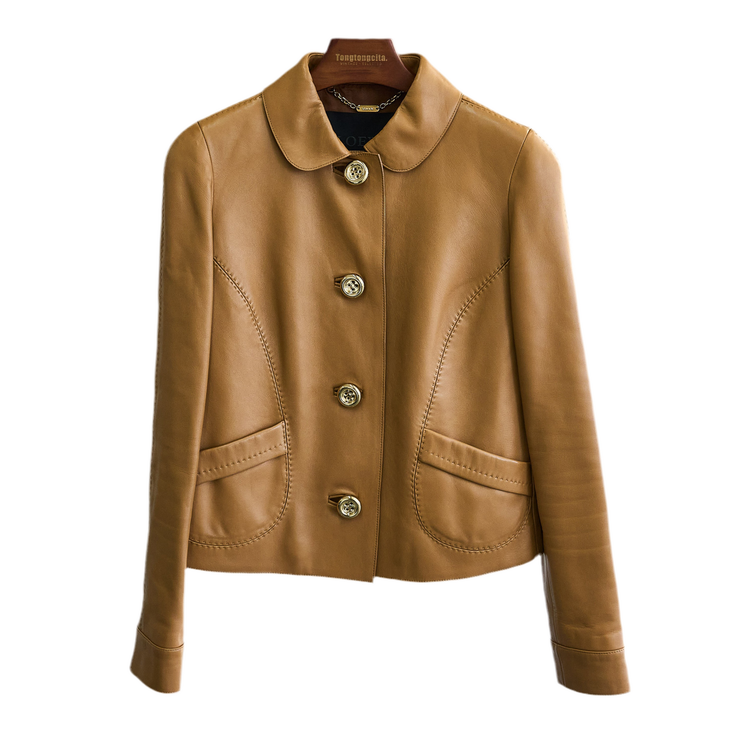 Loewe |caramel Leather short Jacket