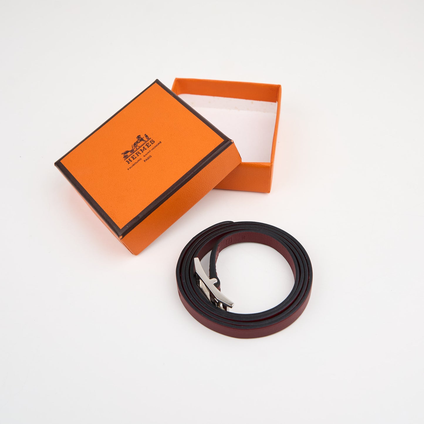 Hermes | Hapi Quad Tour Leather Bracelet Rouge H Box Calf 2006