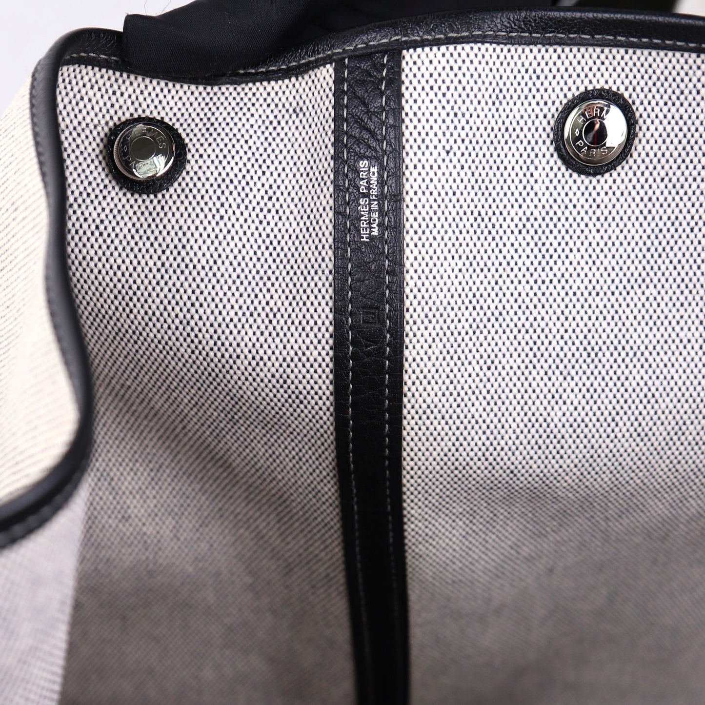 Hermes|Garden Party GM Handbag Black Canvas 2006