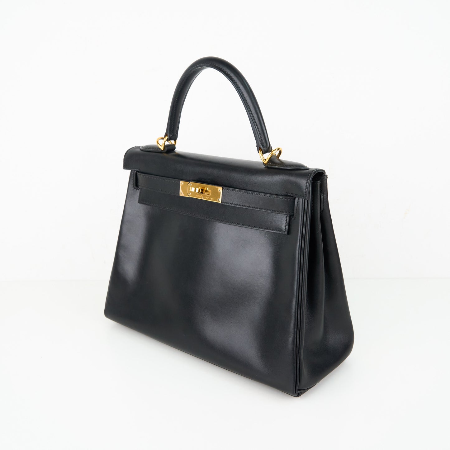 Hermes| Kelly 28 Handbag Box calf Black 2000