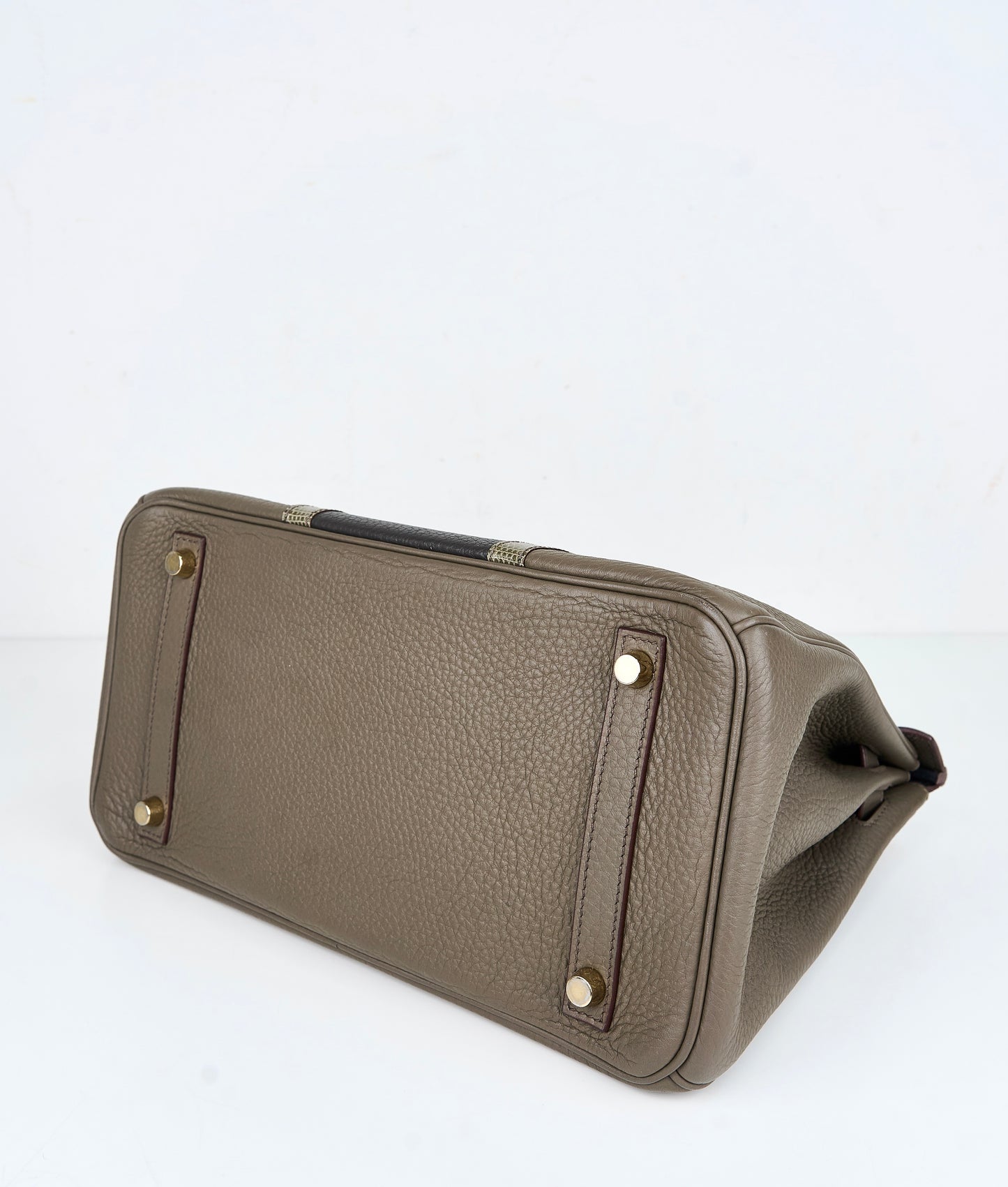 Hermes|Birkin 30 Club Togo/Lizard Etain/Graphite/Vert Olive 2011