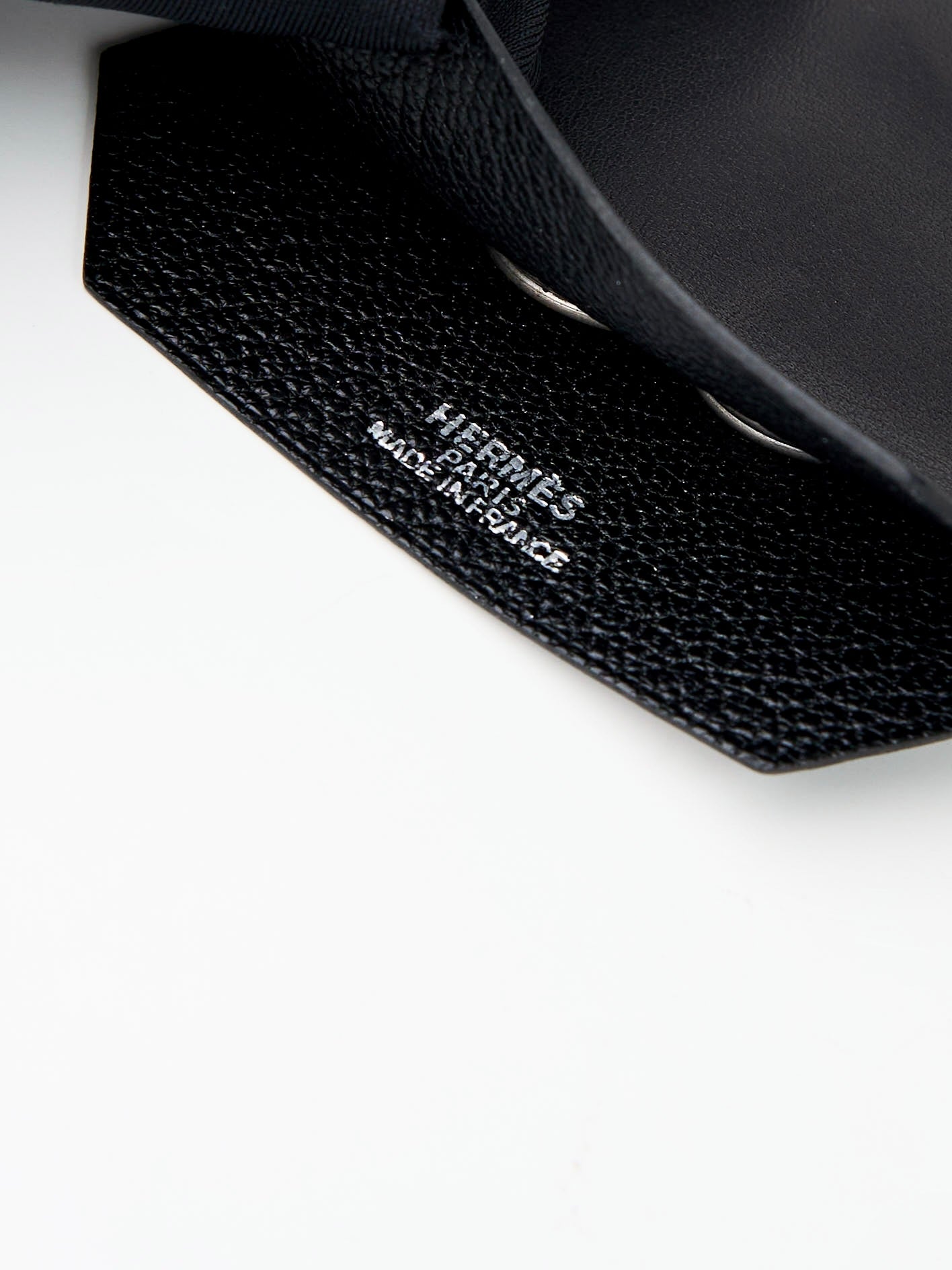 Hermes | Black Clochette Barenia Black Necklace