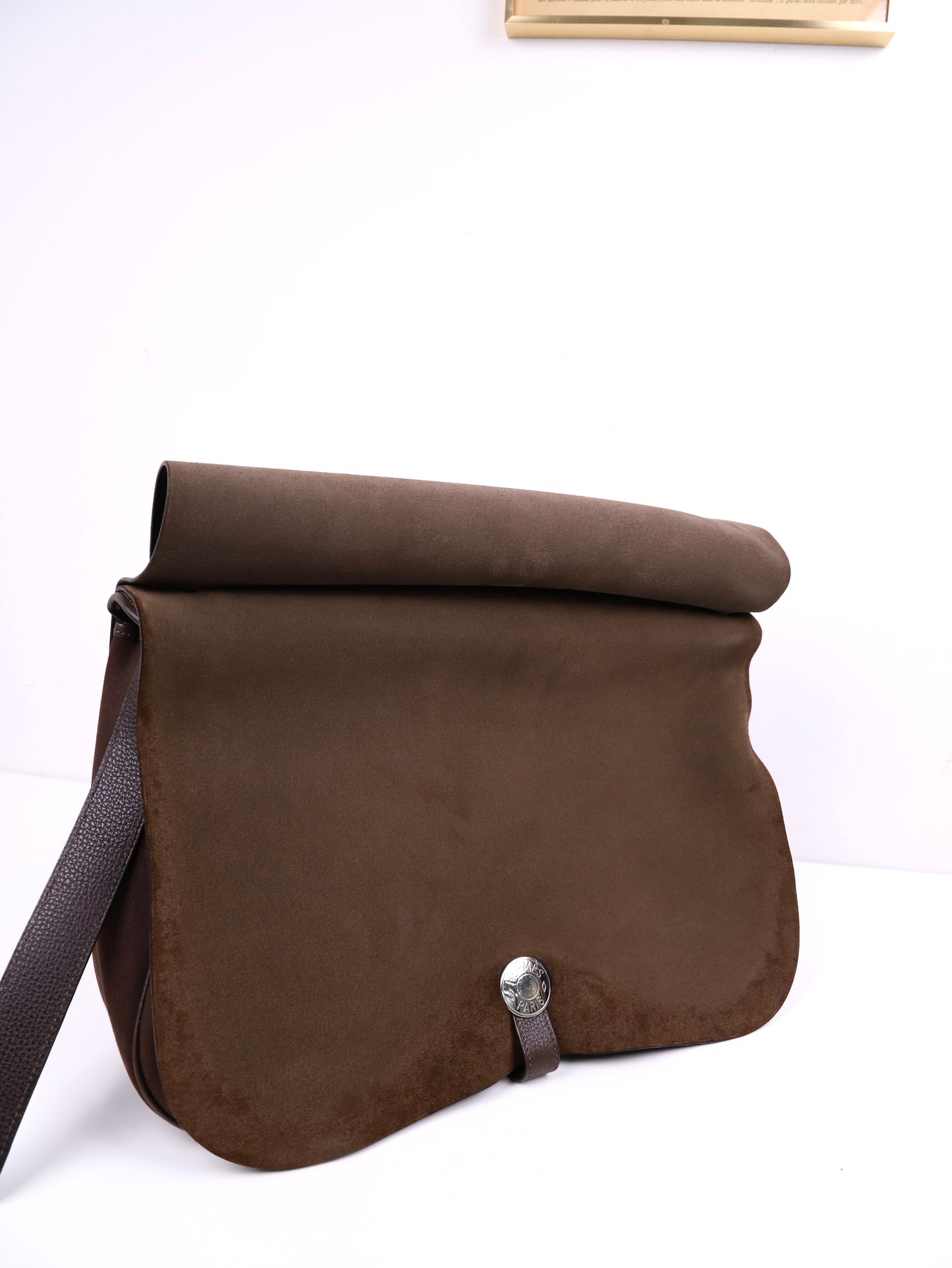 Hermes|Sac Colorado 单肩包 乌木色帆布拼皮 口I 2005