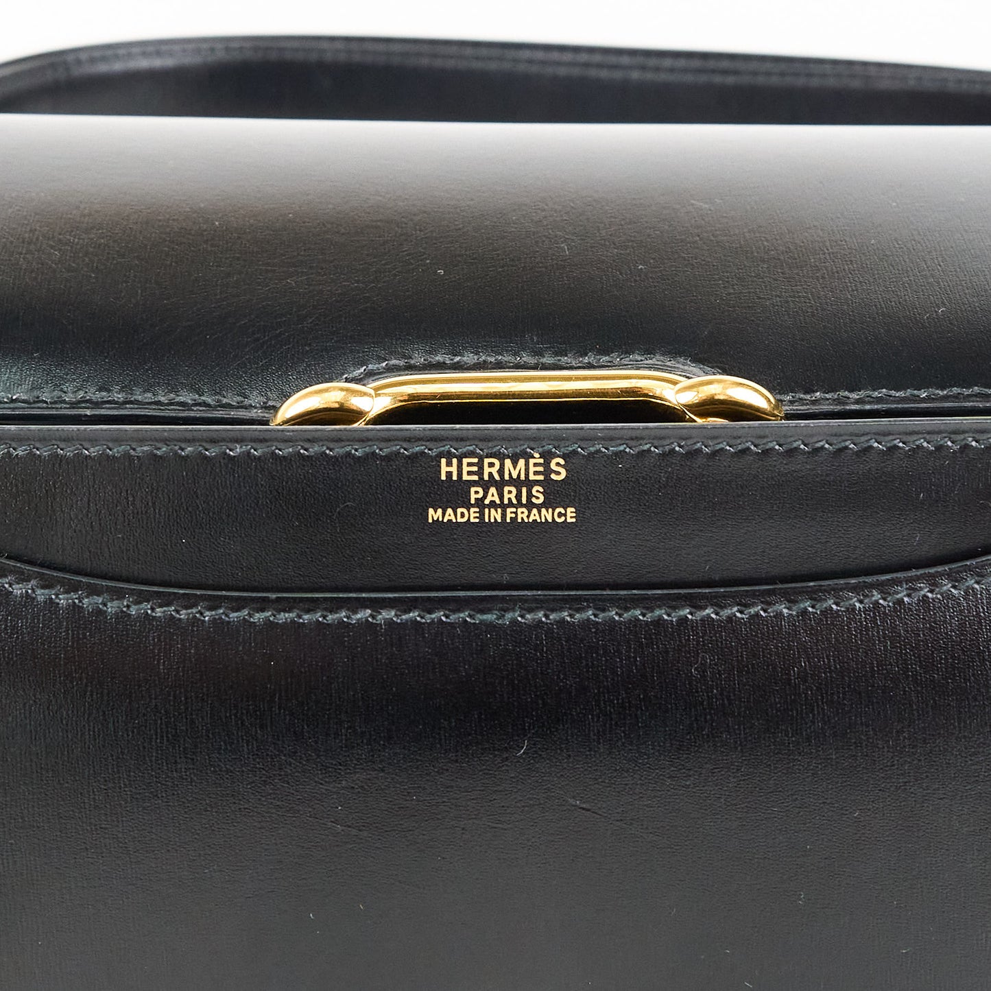 Hermes|Fonsbelle shoulder bag Box Calf Black 1989