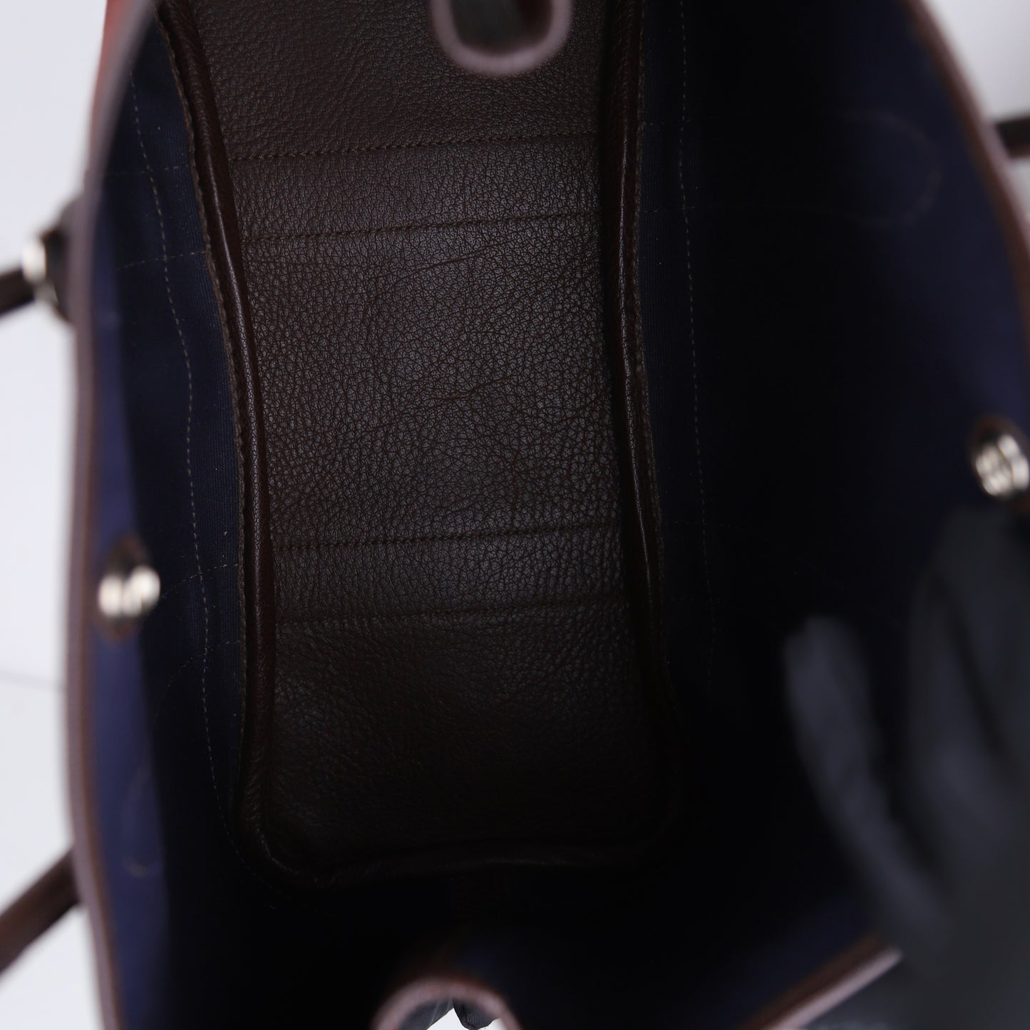 Hermes|Garden Party TPM 2-Way Handbag Buffalo/Canvas Rouge Sellier 2005