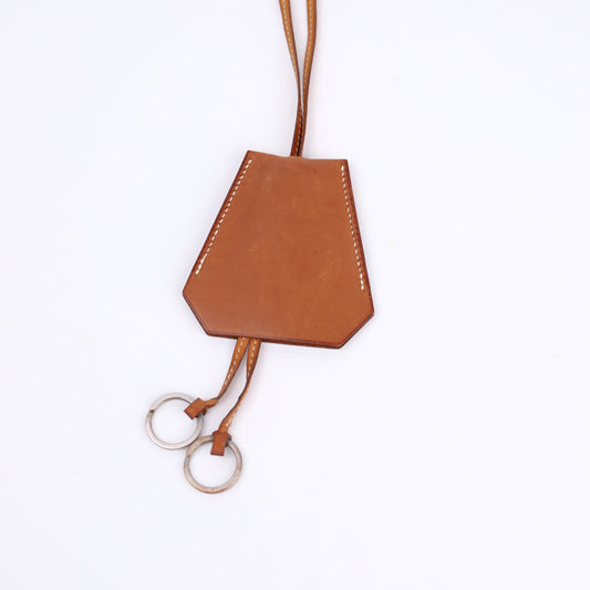 Hermes Barenia Clochette Key Holder Necklace, hardware