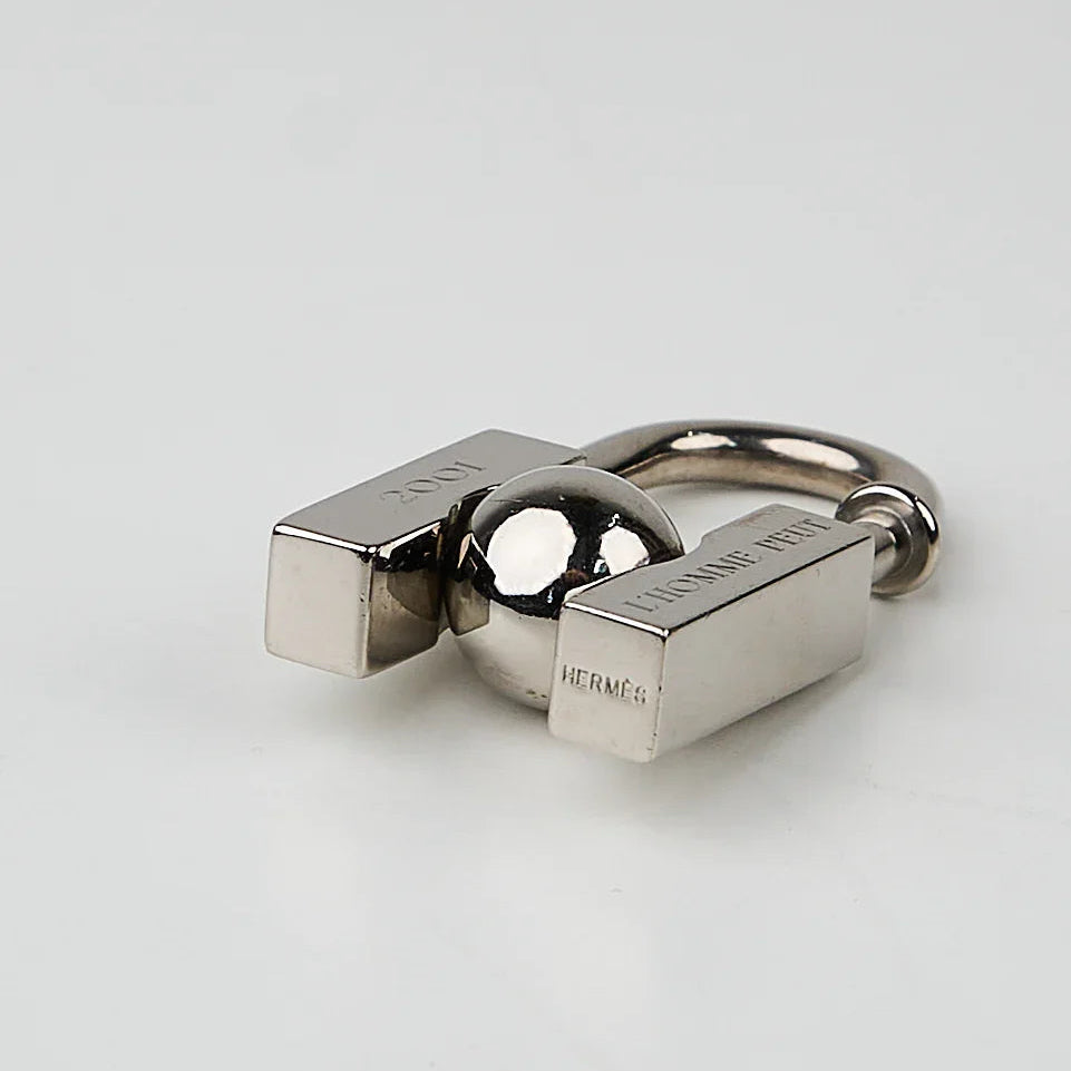 Hermes 2001 Earth Cadena Padlock Palladium Plated ,bottom view