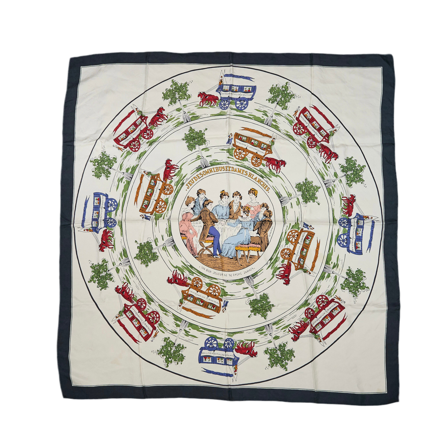 Hermes | Silk Scarf Carre 90 Jeu Des Omnibus et Dames Blanches