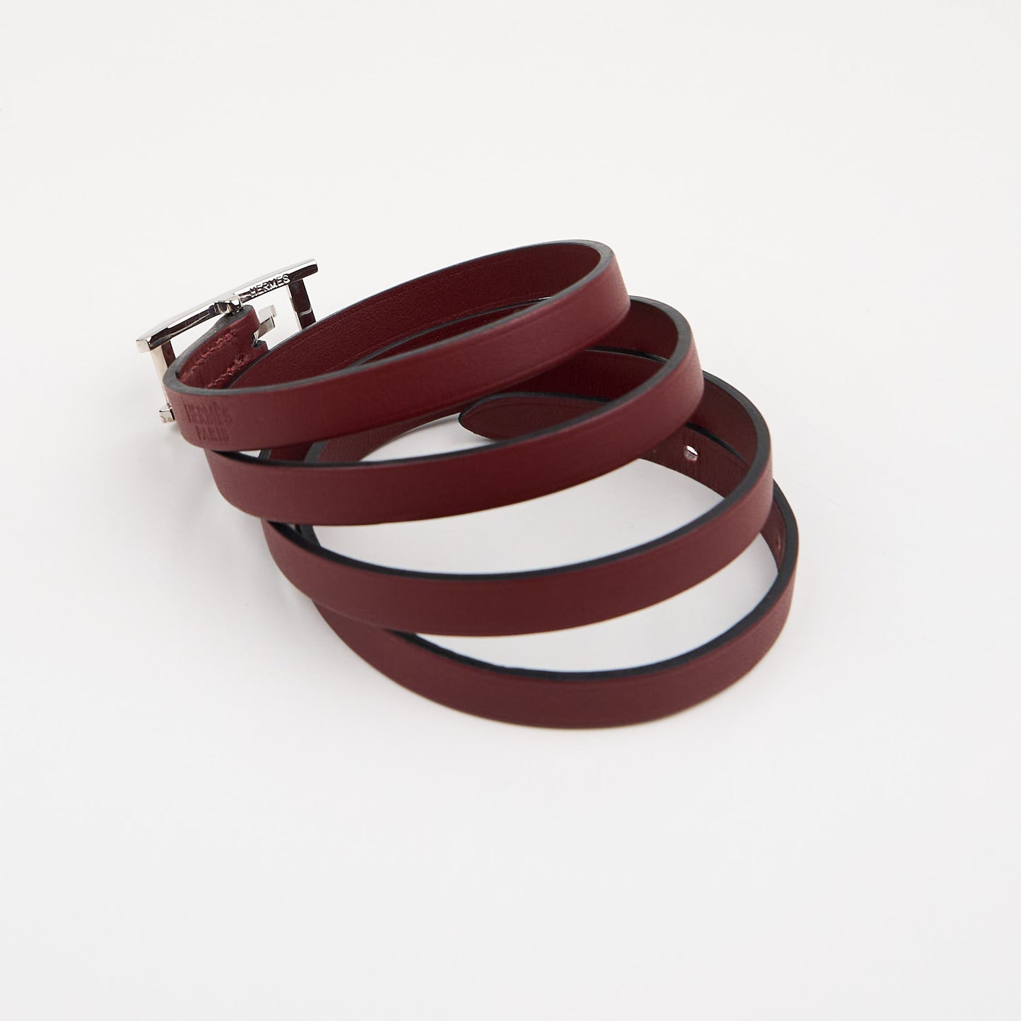 Hermes | Hapi Quad Tour Leather Bracelet Rouge H Box Calf 2006