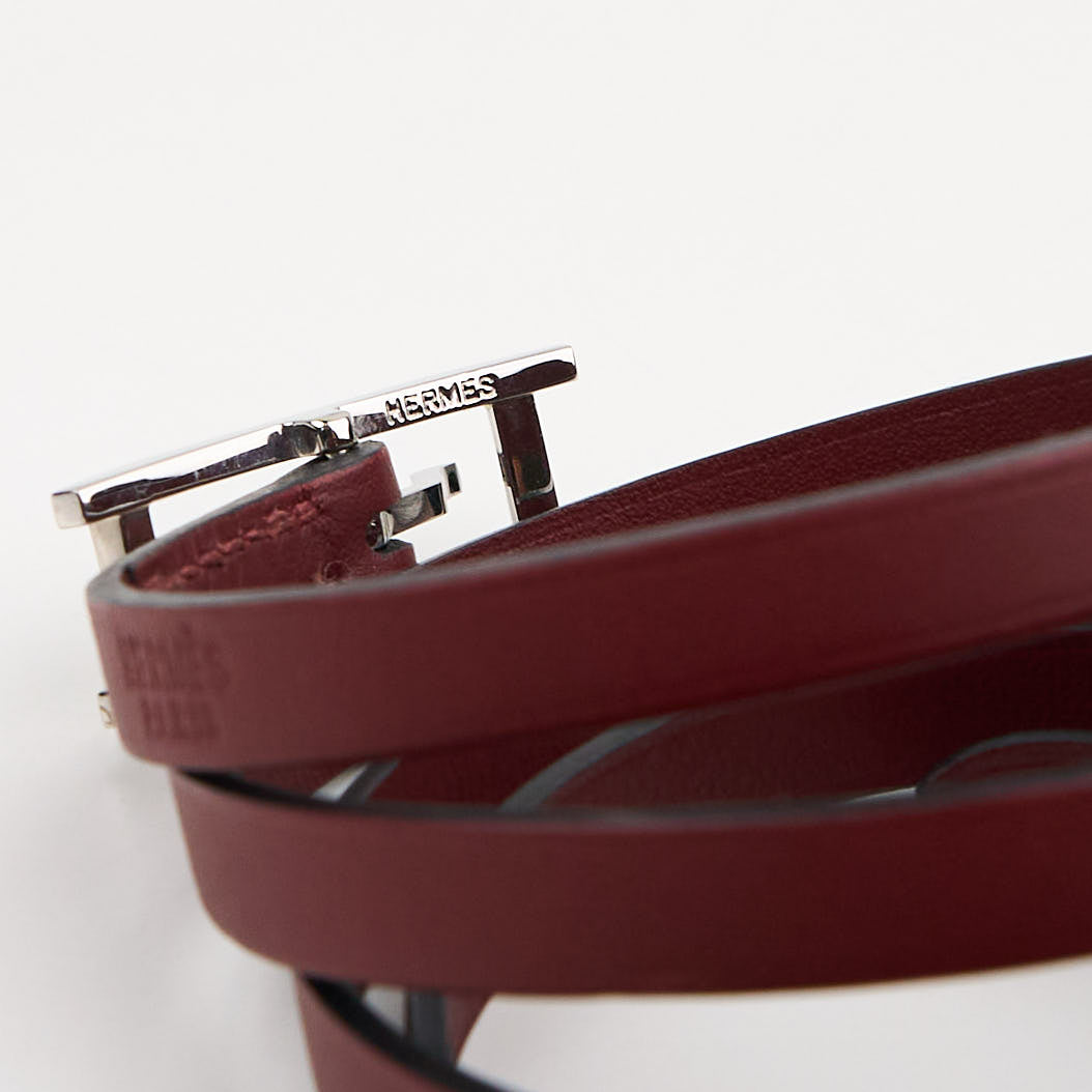 Hermes | Hapi Quad Tour Leather Bracelet Rouge H Box Calf 2006