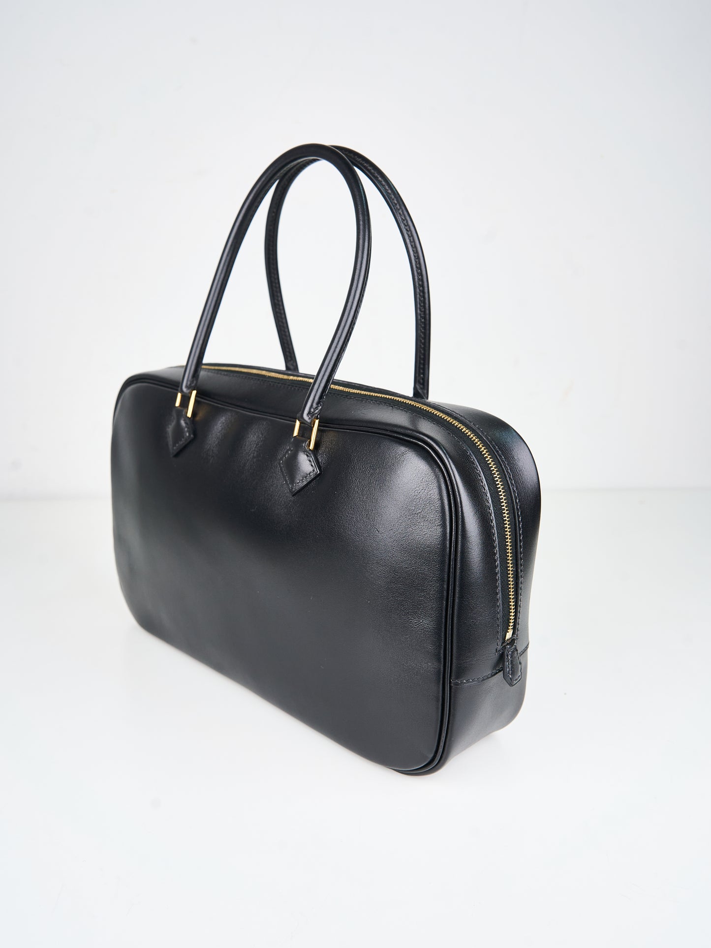 Hermes|Plume elan 28 Handbag Black Box Calf 2000