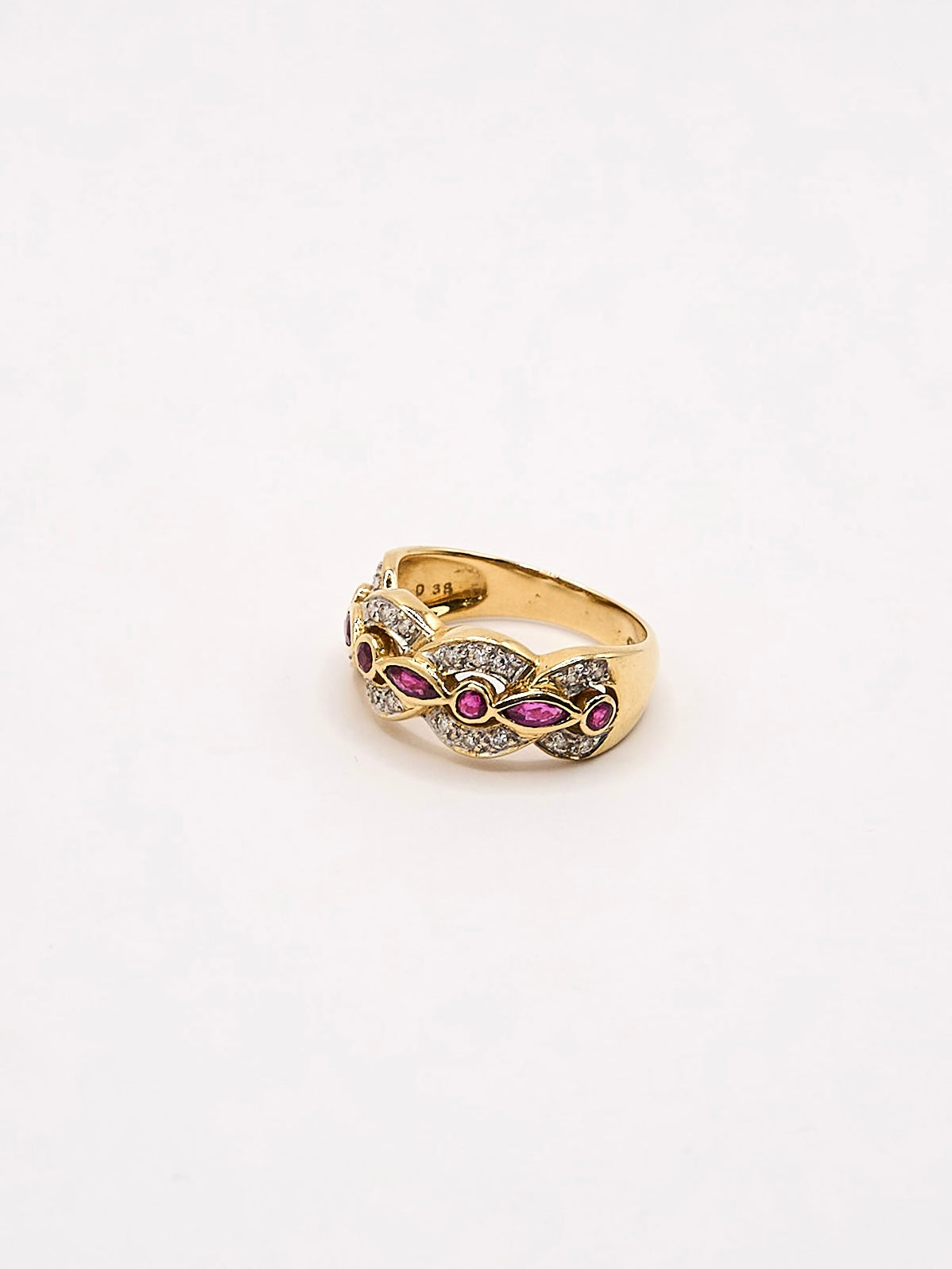 K18 Ruby Diamond Ring R0.38ct D0.38c #13