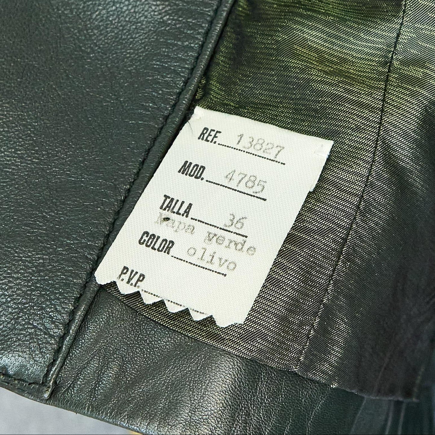 Loewe Lambskin Leather Blazer Dark Green,size label