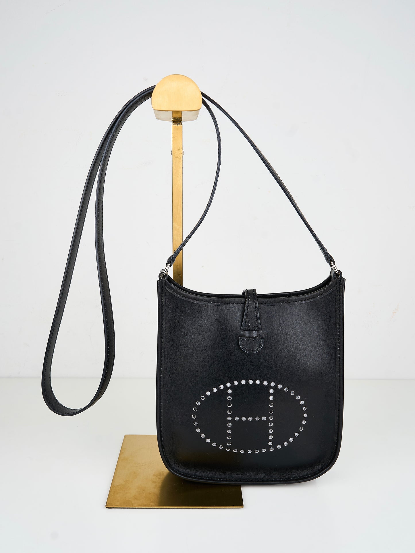 Hermes |Evelyne Mini Black Box Calf Shoulder bag 2002