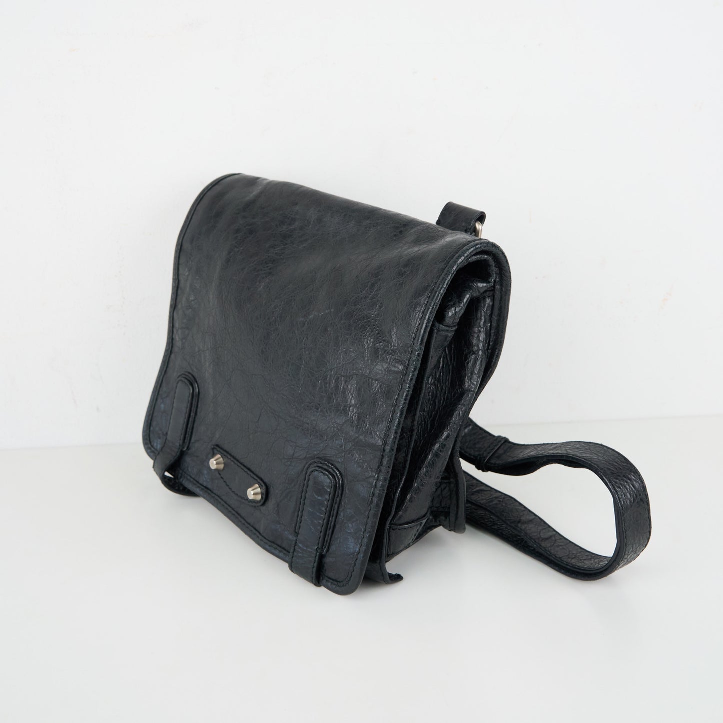 Balenciaga |Black messenger shoulder bag Archive city Leather