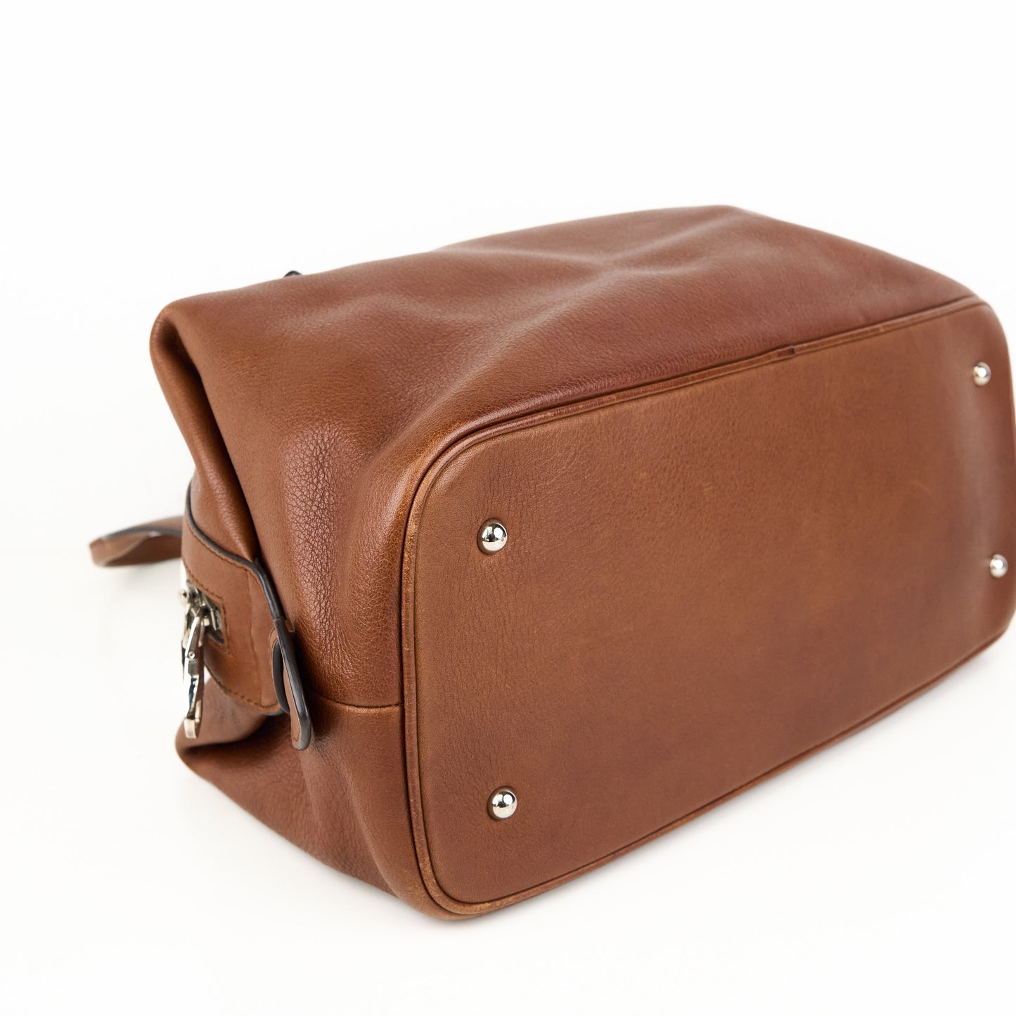LOEWE| Brown Leather Boston Handbag Shoulder bag
