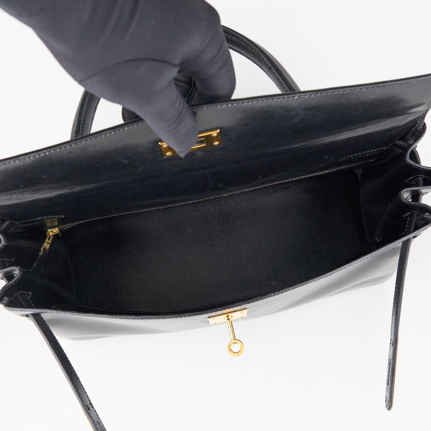 Hermes| Kelly 35 Handbag Box Calf Black 1993