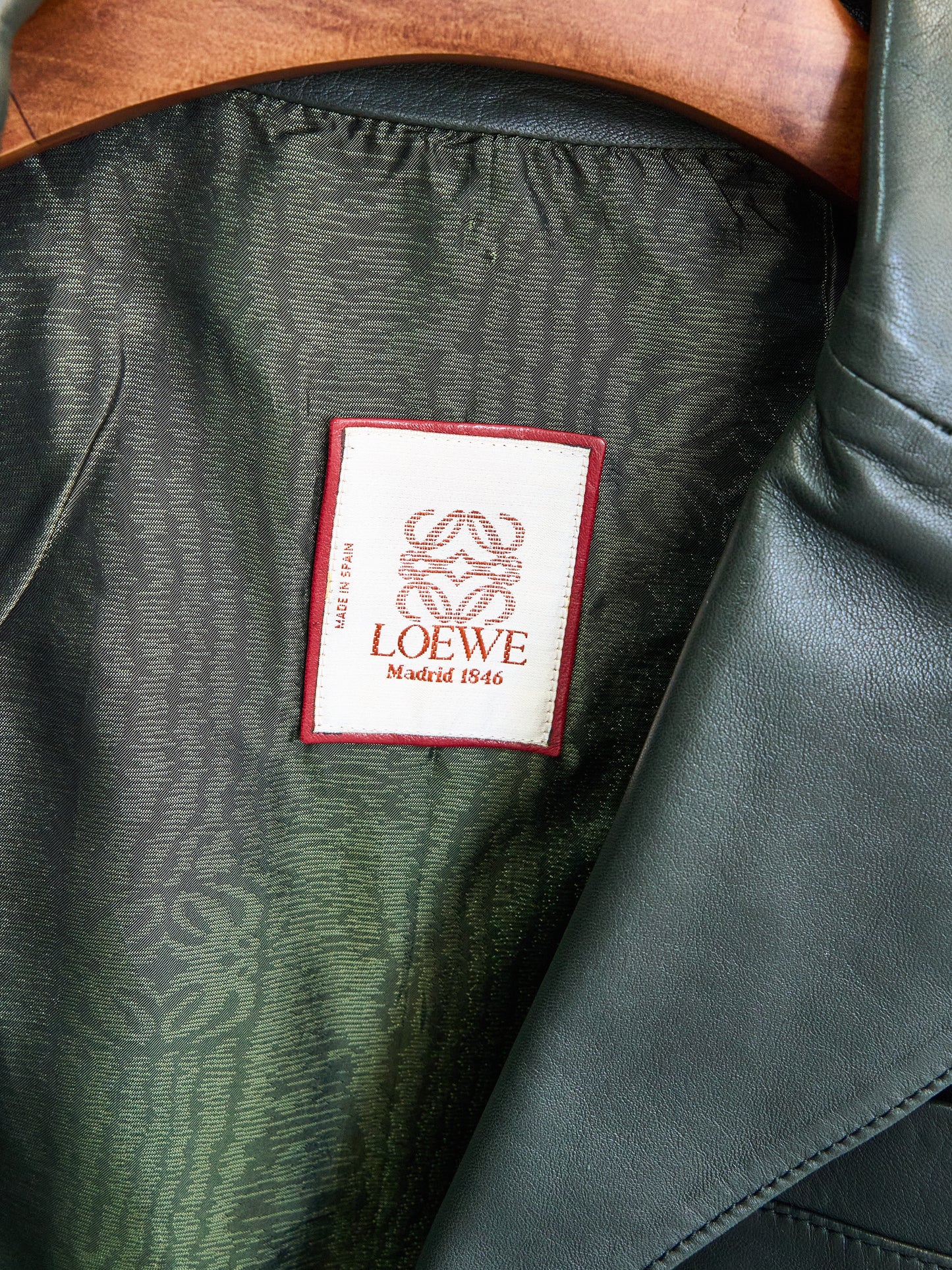 Loewe |Dark Green lamb skin Leather Blazer