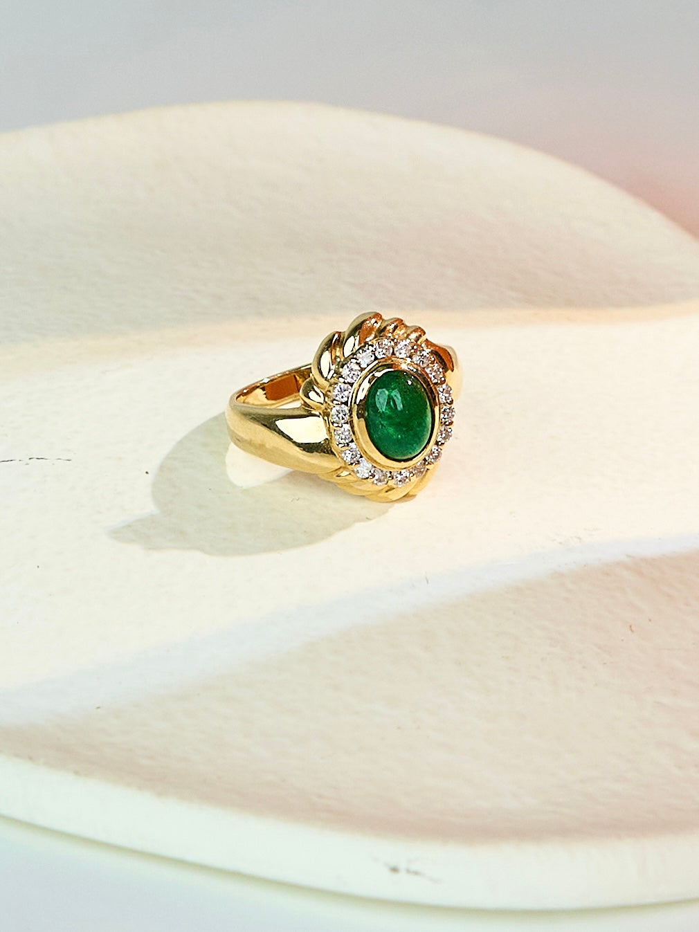 K18 Emerlald Diamond Ring #13