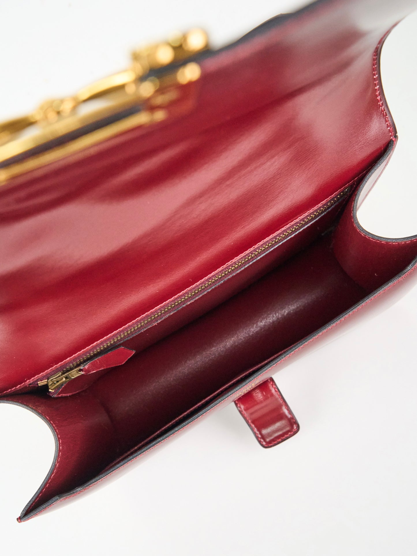 Hermes | sologne Vintage Shoulder Bag box calf burgundy 1981