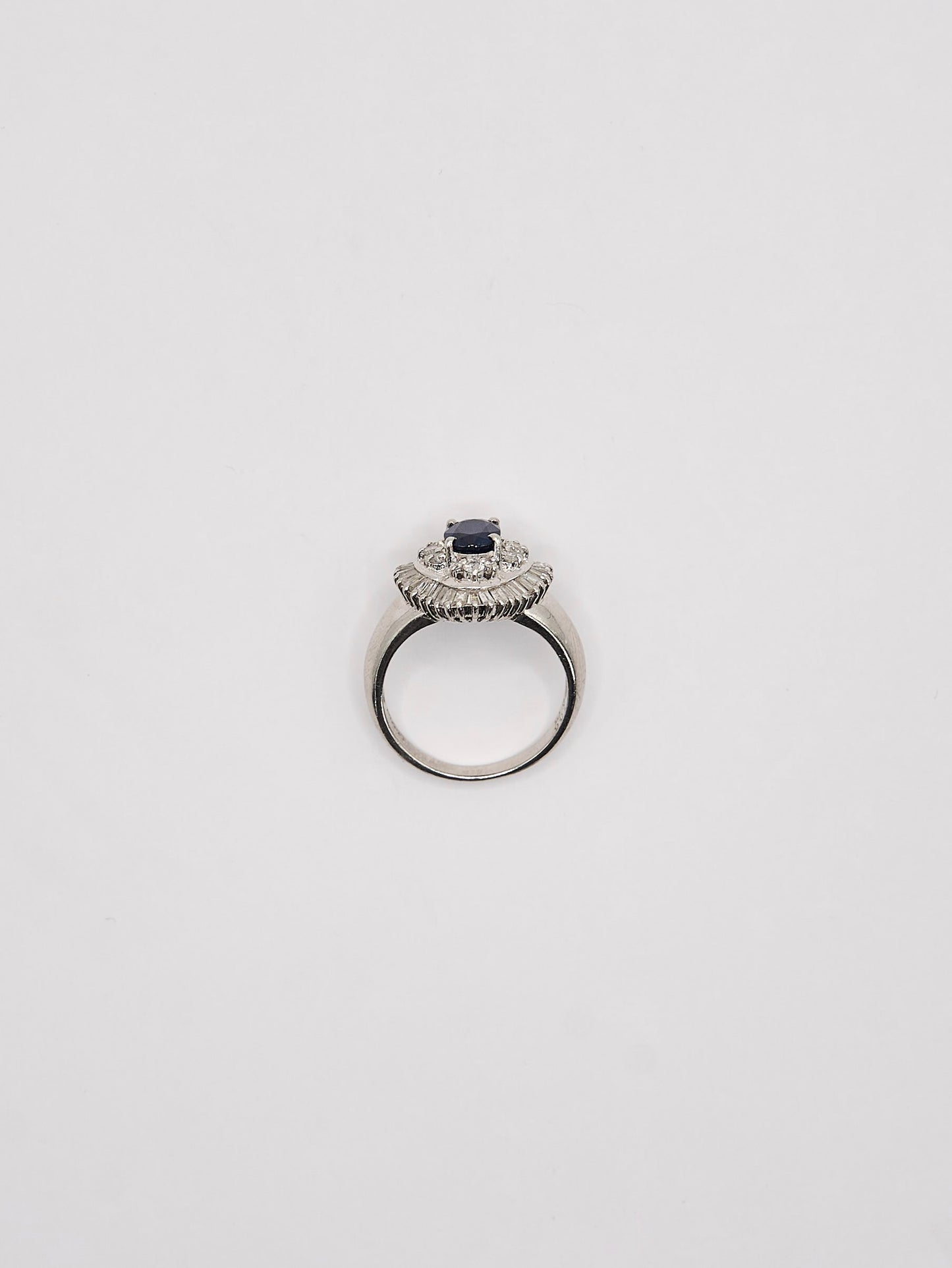 PT900 Blue Sapphire Diamond Ring #13