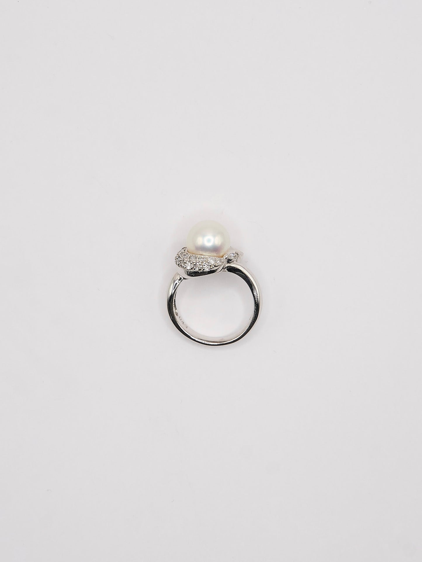 9.3mm Akoya Pearl Diamond Ring PT900 #15