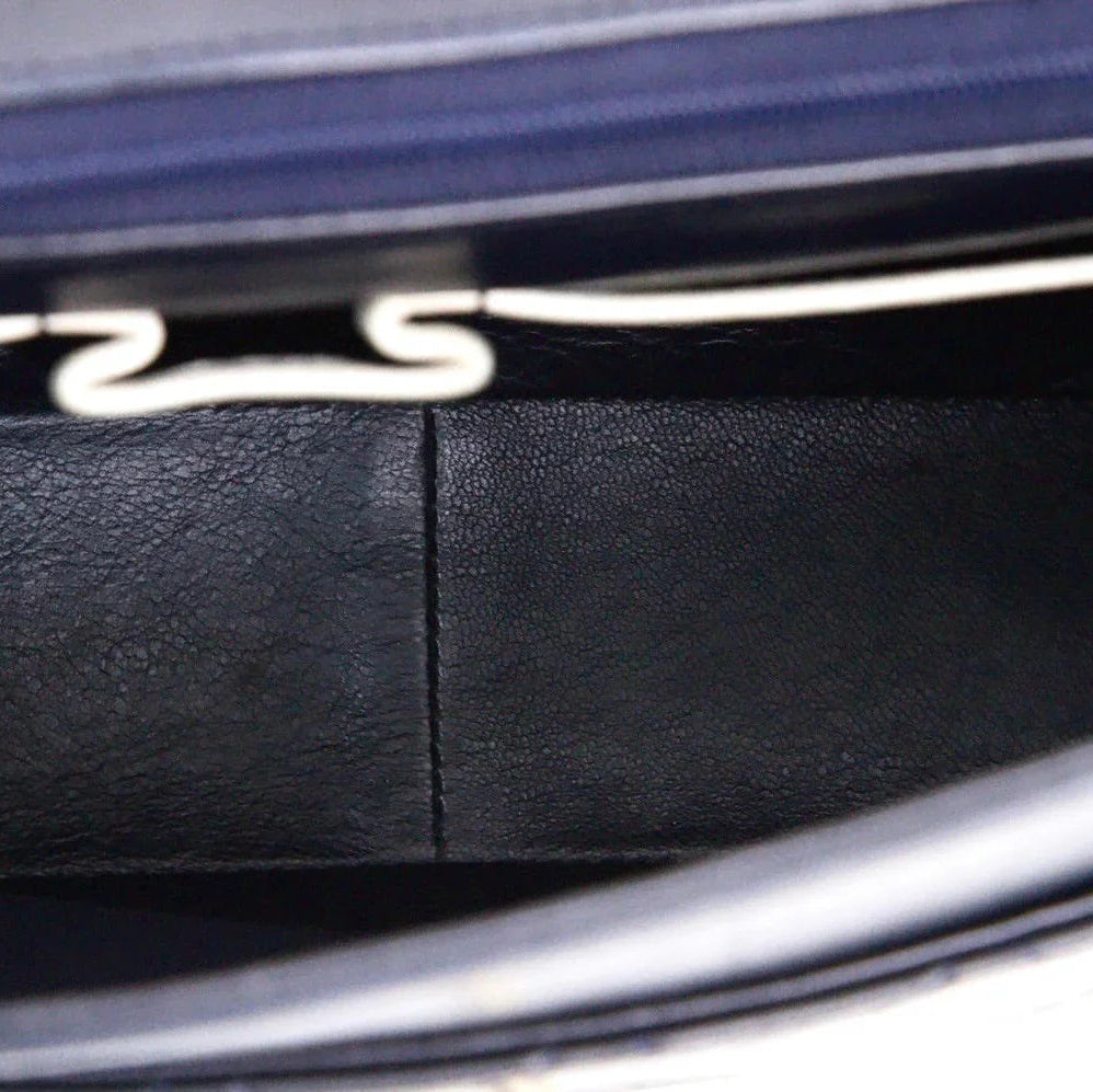 Chanel Chain Shoulder Bag Lambskin Navy ,inside view