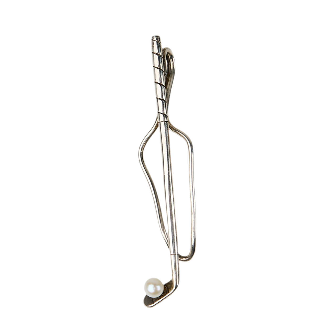 Tiffany&co| Necktie Pin Tie Clip Golf Motif Pearl Silver S925