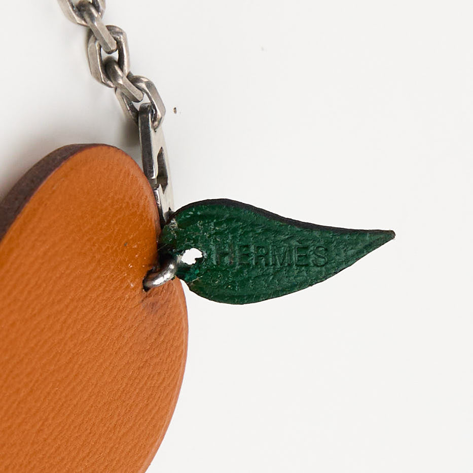 Hermes | S925 Silver chain Bag Charm Cherve Apricot