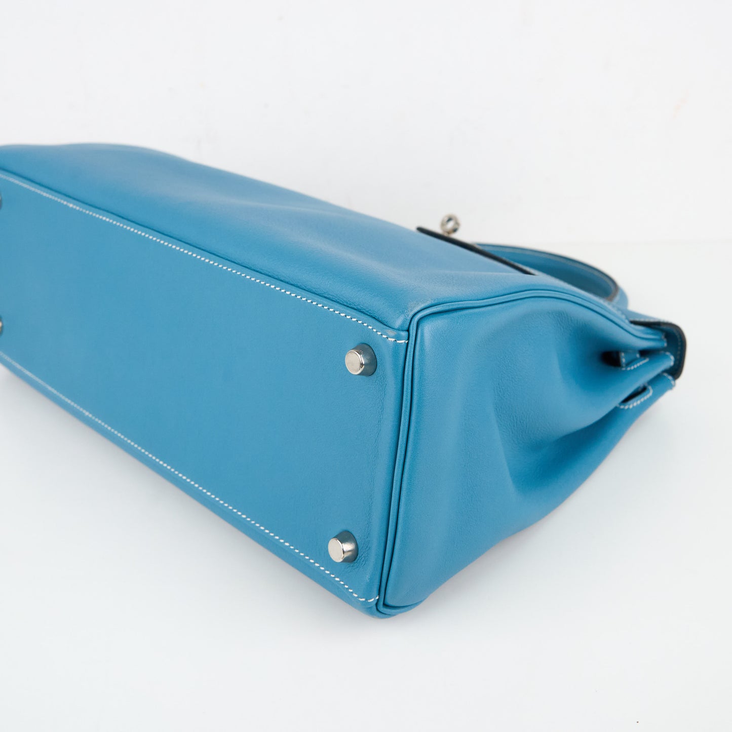 Hermes| Kelly 32 Handbag Blue Jean Swift 2005