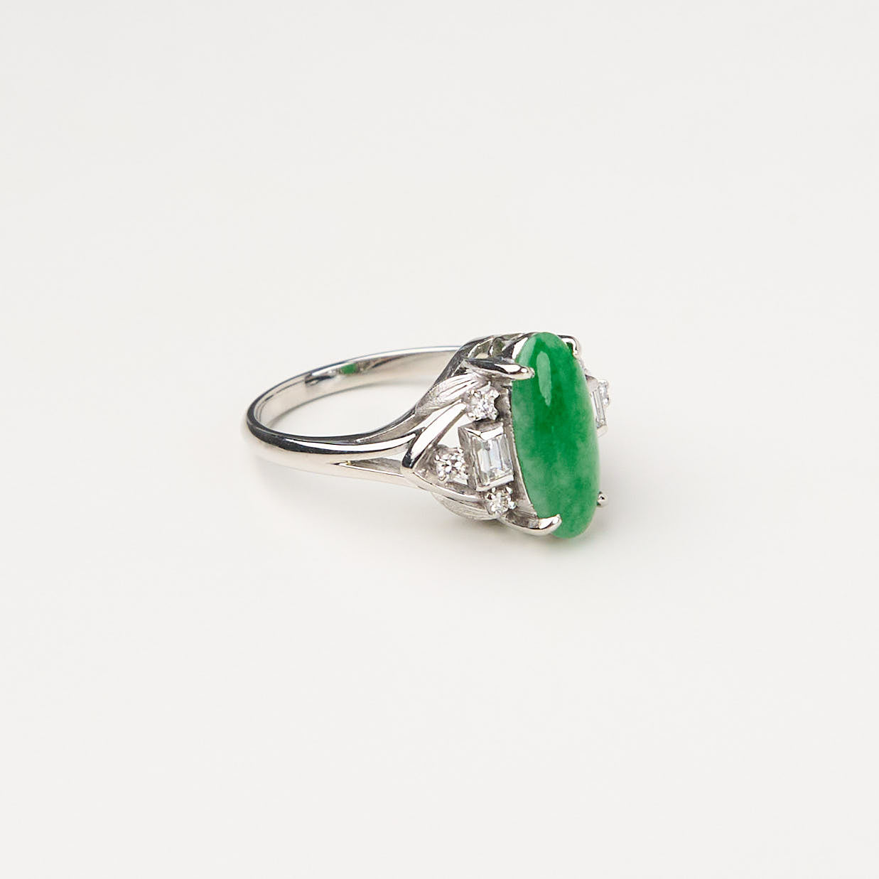 Platinum Jadeite Diamond PM850 Ring #13