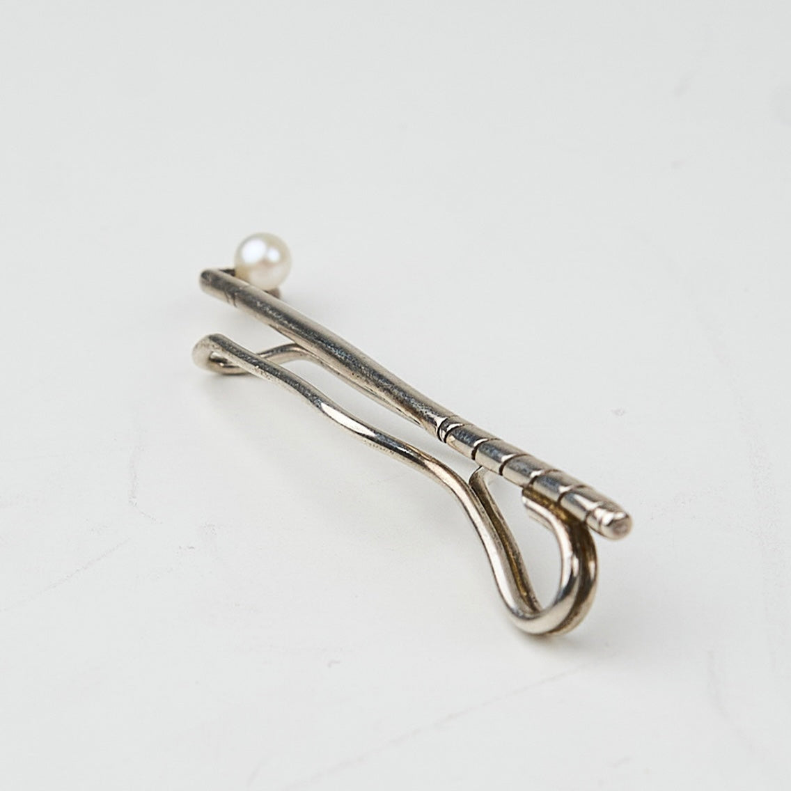 Tiffany&co| Necktie Pin Tie Clip Golf Motif Pearl Silver S925