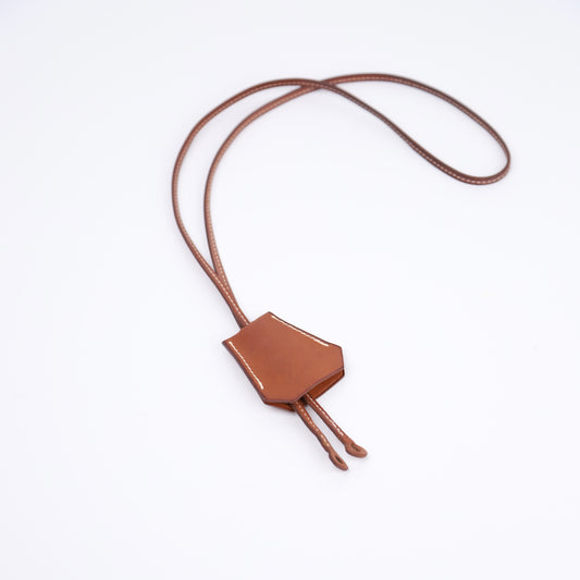 Hermes Barenia Clochette Keyholder Necklace Fauve, full view
