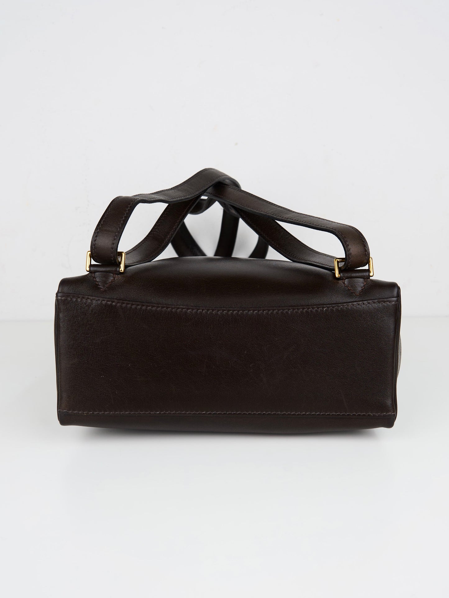 Hermes| Kelly Ado PM Backpack Chocolat Box Calf 1998