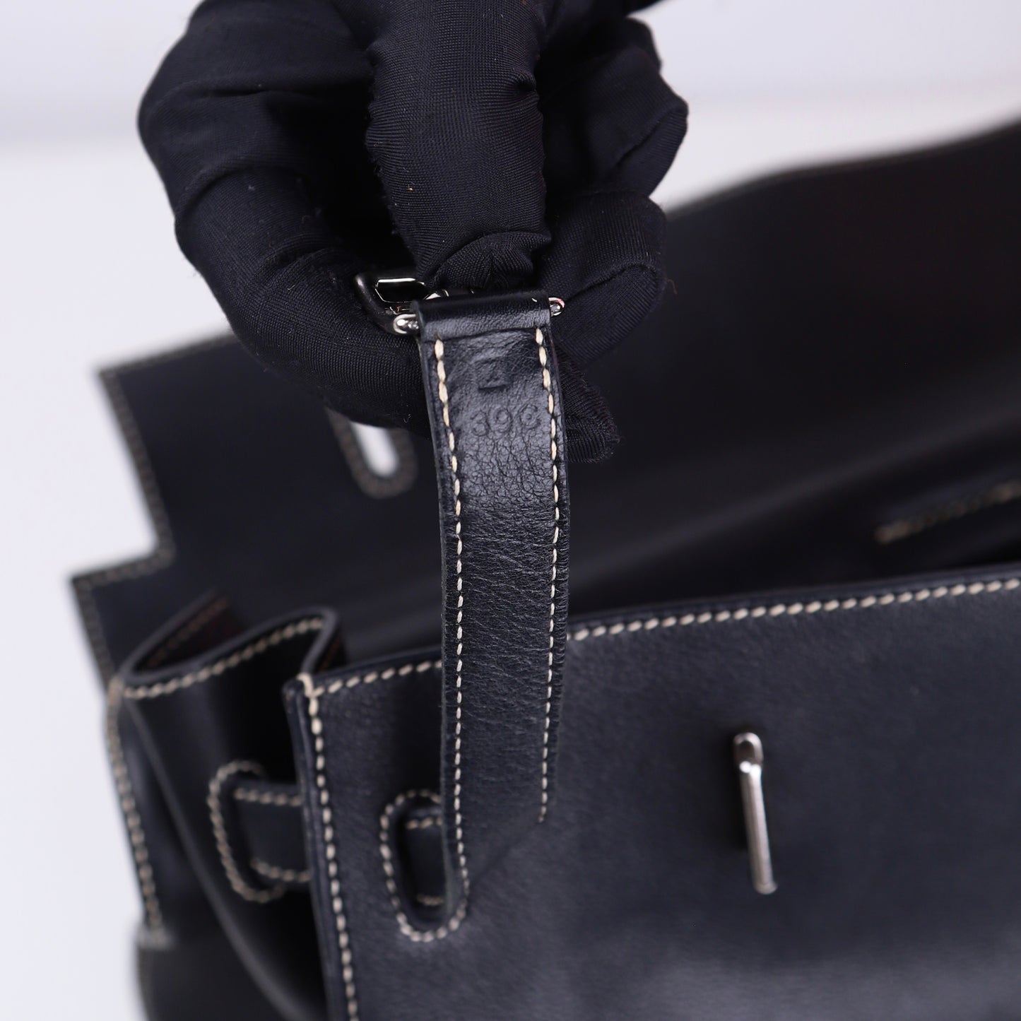 Hermes|Kelly Flat Handbag Black Swift 2007
