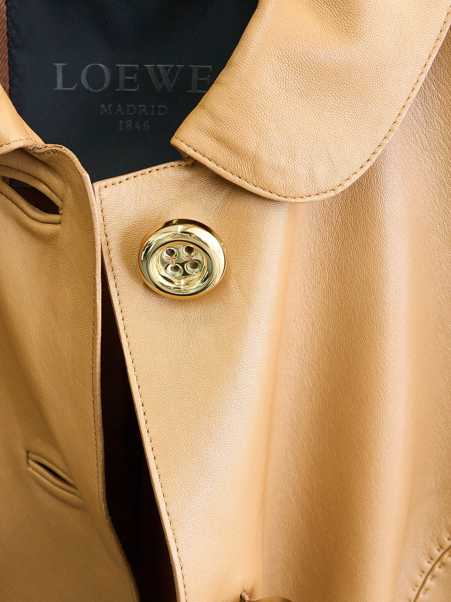 Loewe |caramel Leather short Jacket