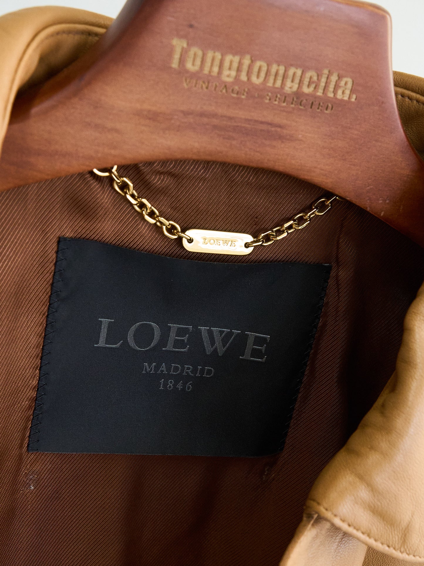 Loewe |caramel Leather short Jacket