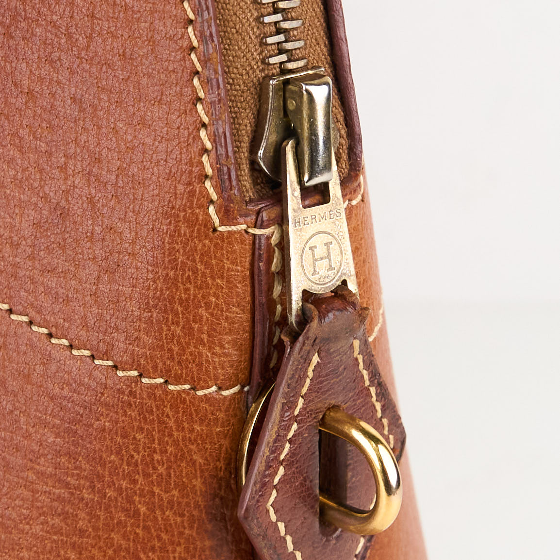 Hermes|Bolide 31 2-way Handbag Pig Skin Peau De Porc Toffee 2001