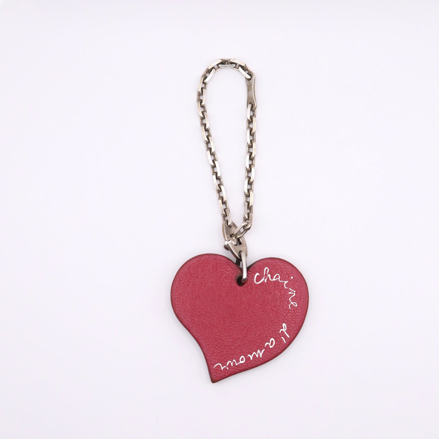 Hermes |Valentine Limited S925 Heart Motif Bag Charm Cherve