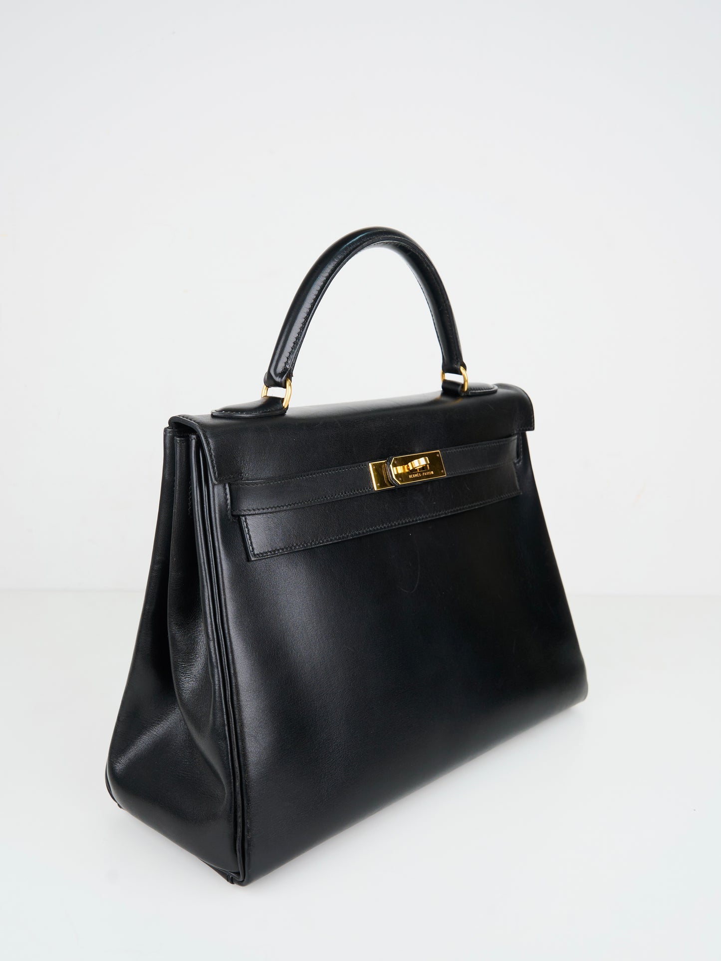 Hermes| Kelly 32 Black box calf Handbag 1993