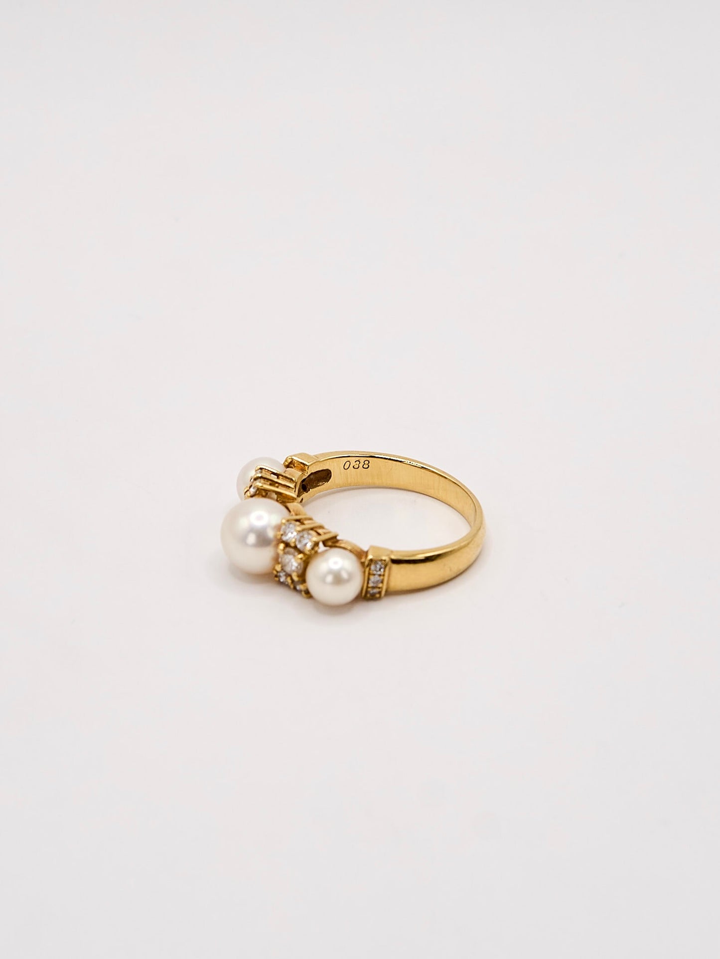 K18 Akoya Pearl Diamond Ring #11