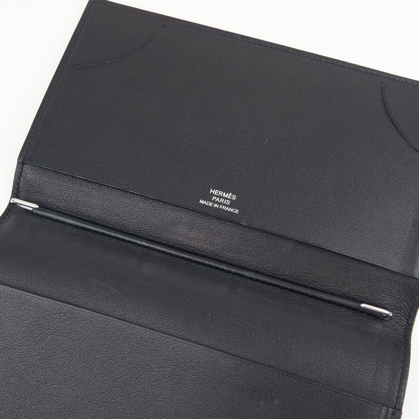 Hermes| Journal Case Passport Cover Black Evercalf 2007
