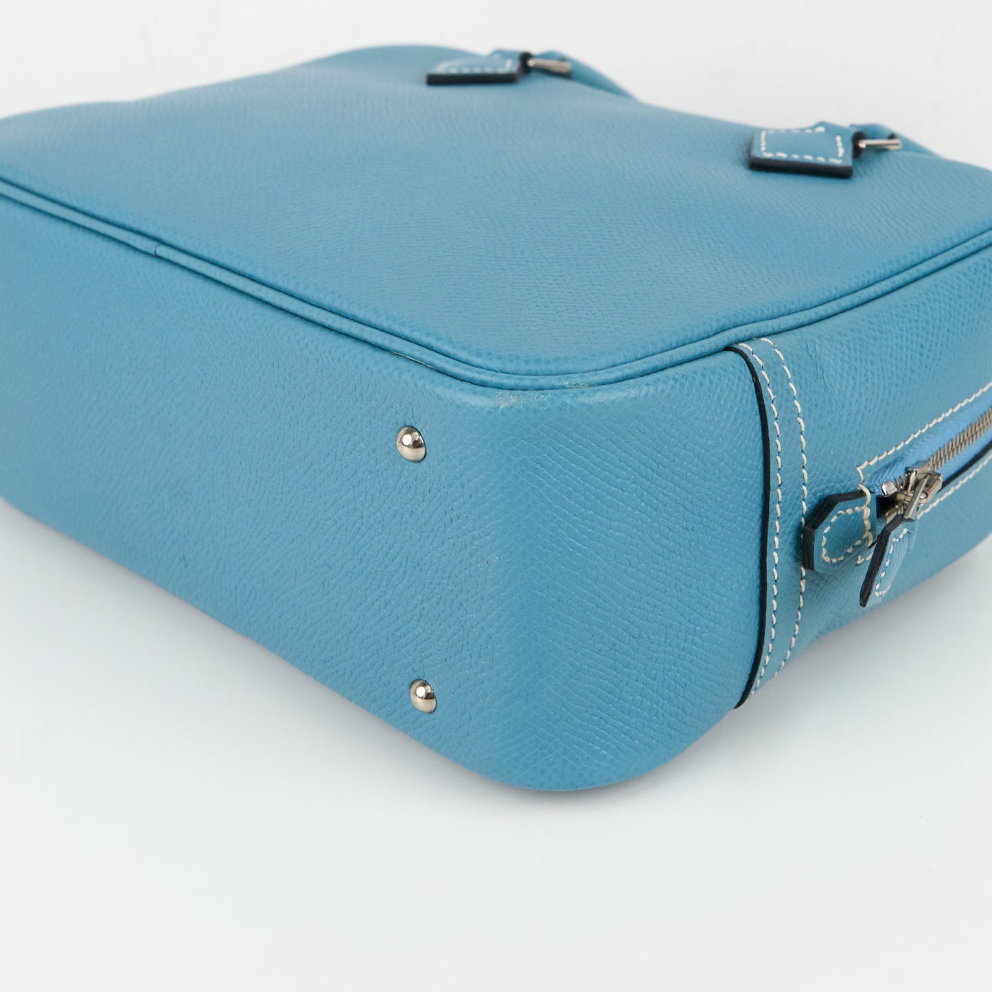 Hermes| Plume 20 Mini Plume Handbag Epsom Blue Jean 2008