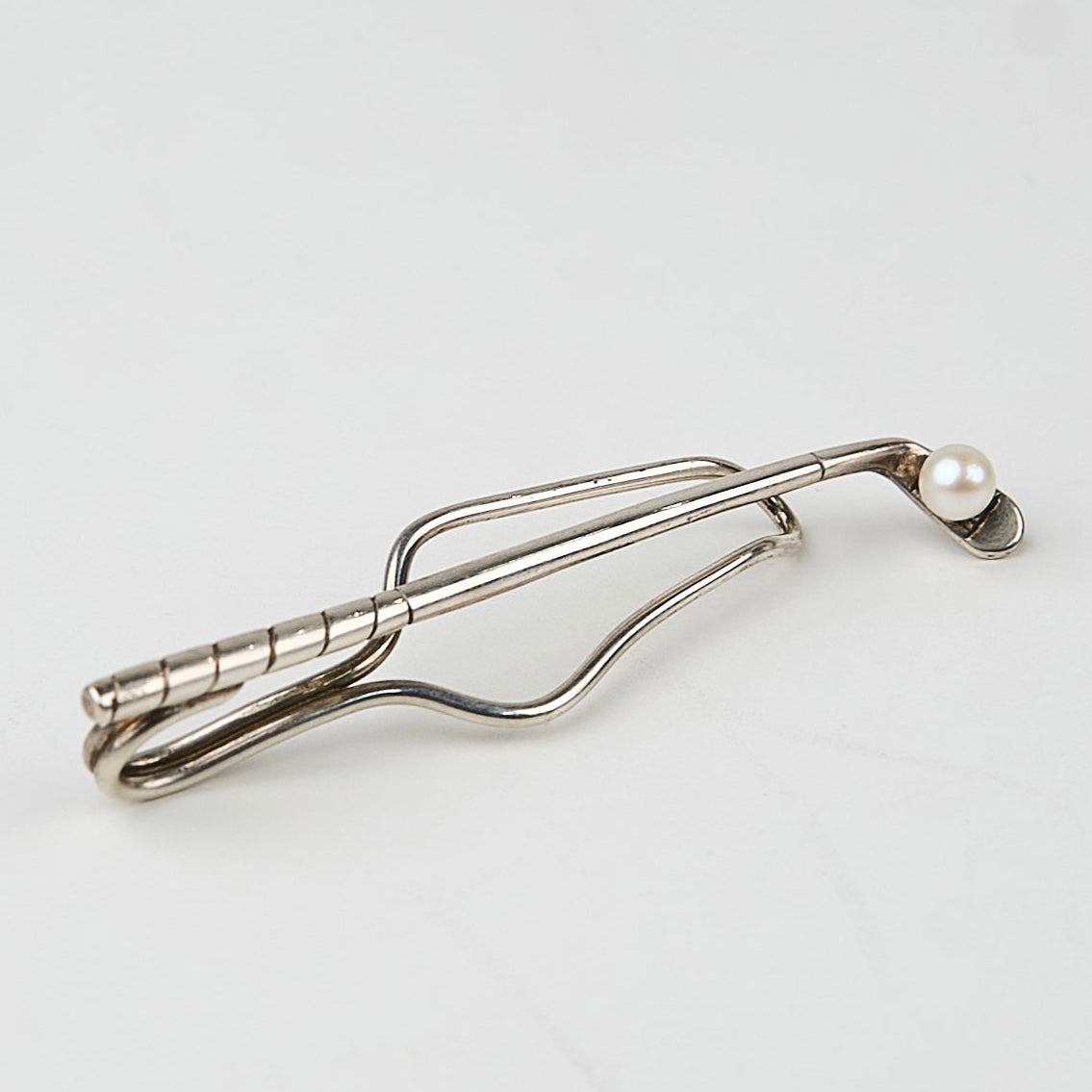 Tiffany&co| Necktie Pin Tie Clip Golf Motif Pearl Silver S925