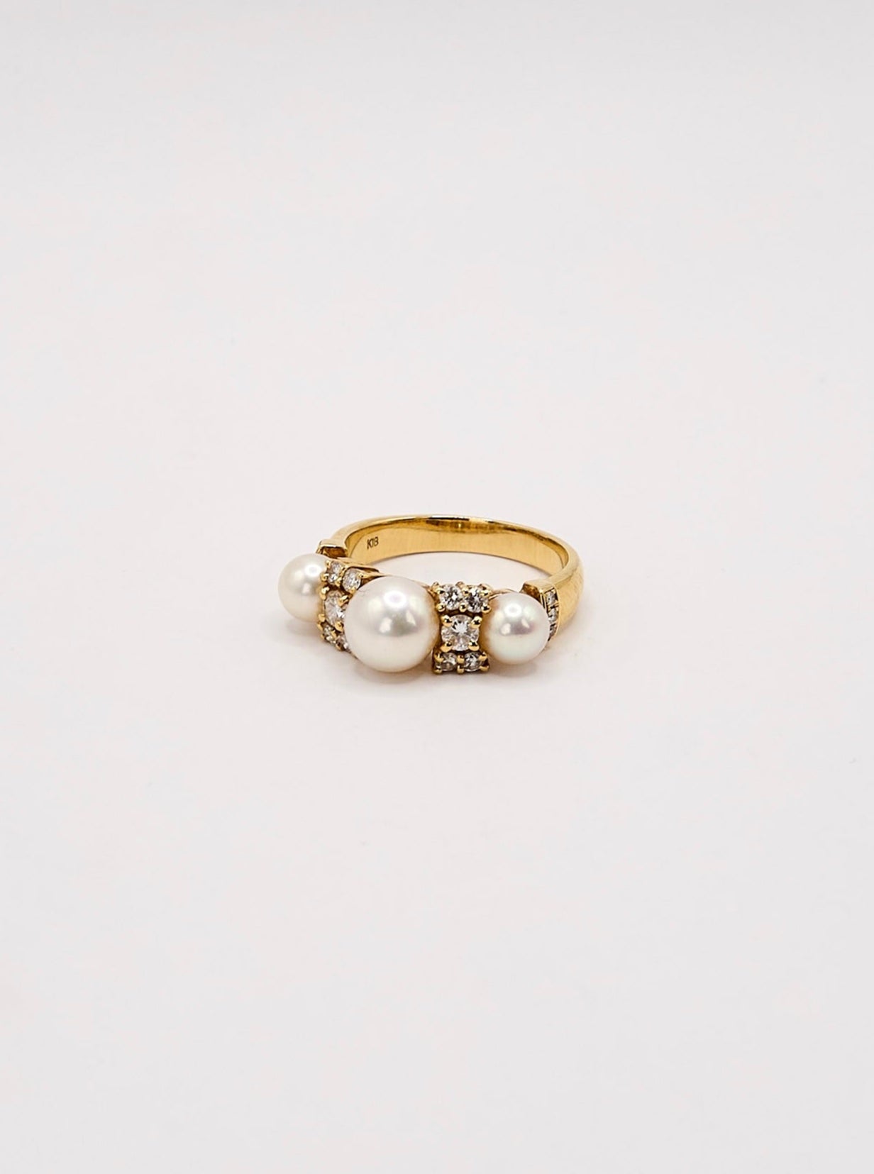 K18 Akoya Pearl Diamond Ring #11