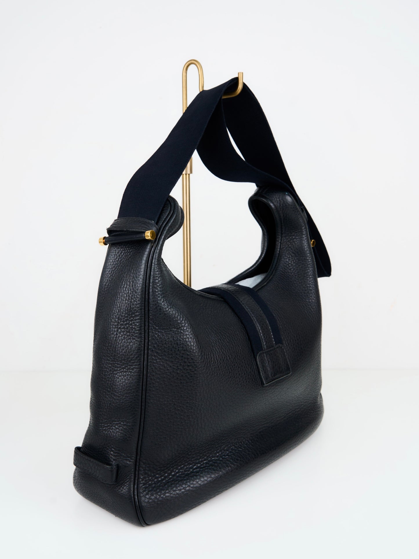 Hermes|Tsako Black shoulder Bag Taurillon Clemence 1997