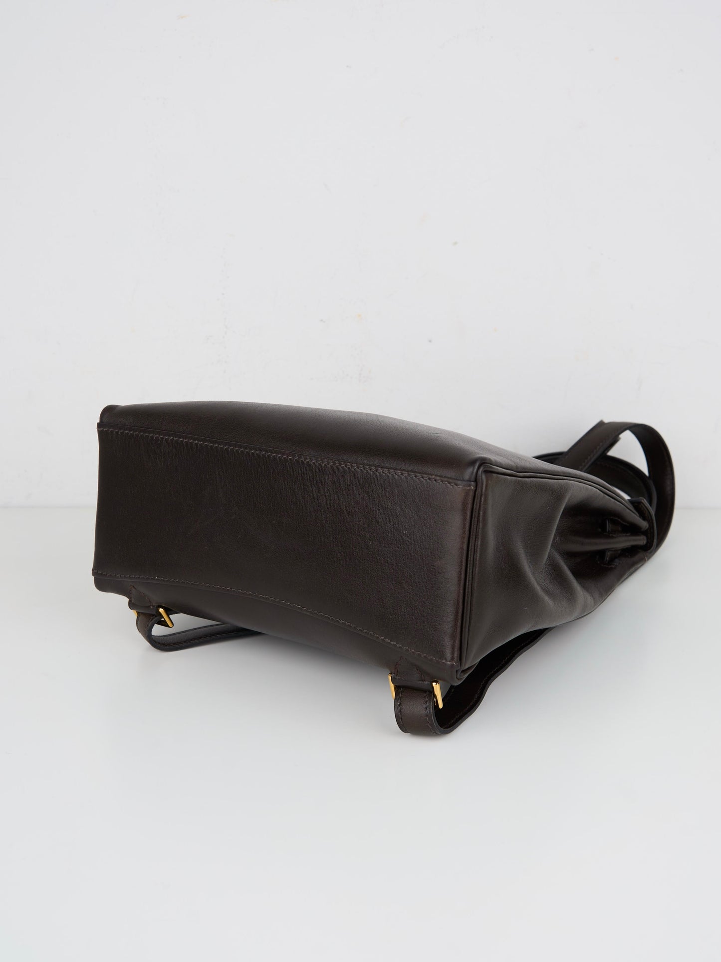 Hermes| Kelly Ado PM Backpack Chocolat Box Calf 1998