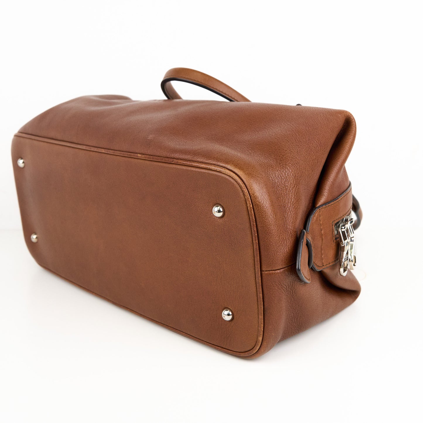 LOEWE| Brown Leather Boston Handbag Shoulder bag
