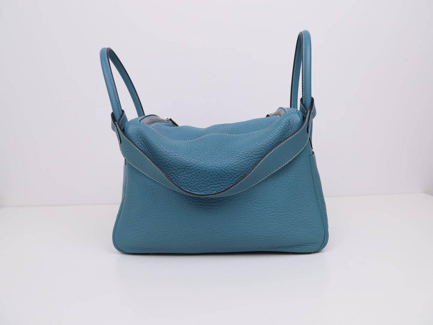 爱马仕| Lindy 30牛仔蓝 Taurillon Clemence 口Q 2013